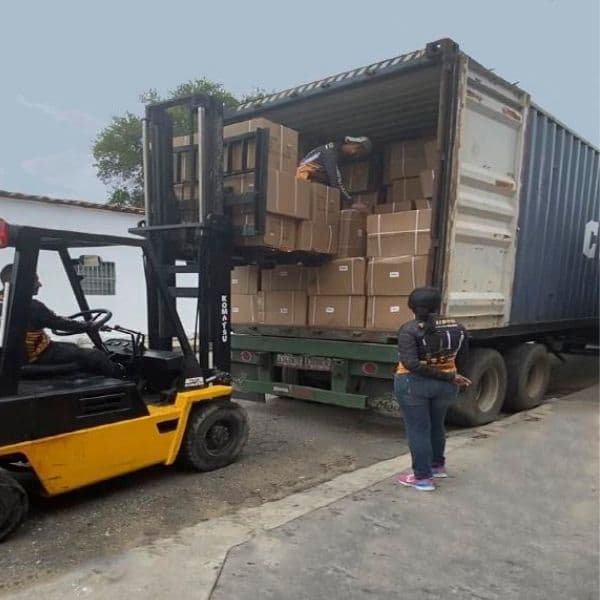 Two containers with eight thousand shock absorbers